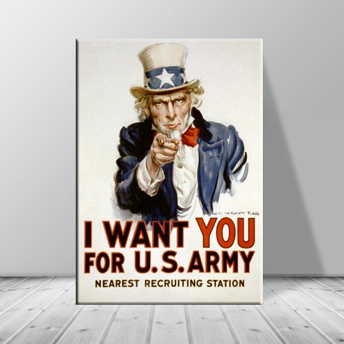 빈티지인테리어 카페소품 액자 그림 캔버스아트 I want you for the US army