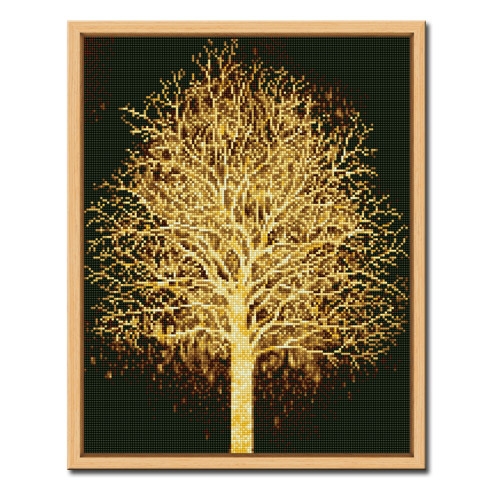 DIY 액자형 보석십자수_[D656]_황금나무