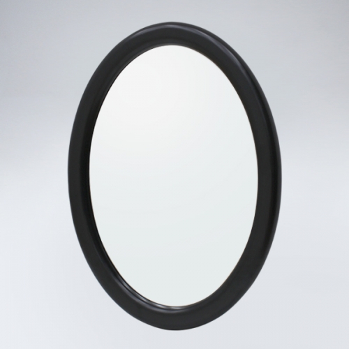 뷰티 타원 원목 거울(블랙)