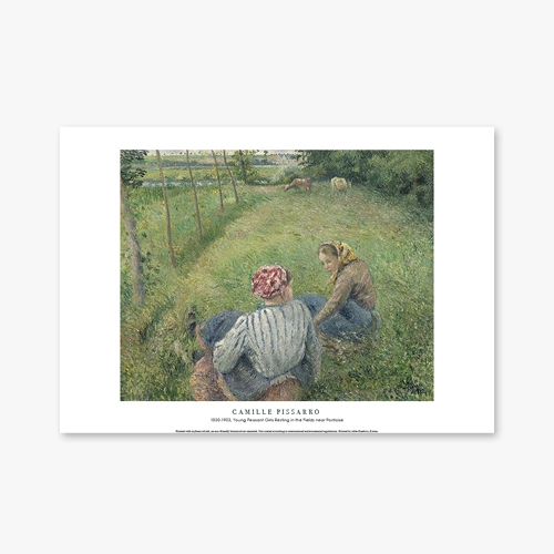 [명화포스터] Young Peasant Girls Resting in the Fields near Pontoise - 카미유 피사로 003