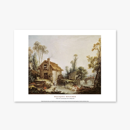 [명화포스터] Landscape with a Watermill - 프랑수아 부셰 003
