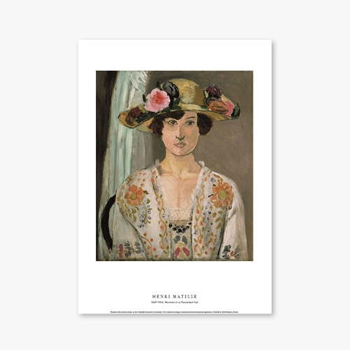 [명화포스터] Woman in a Flowered Hat - 앙리 마티스 001