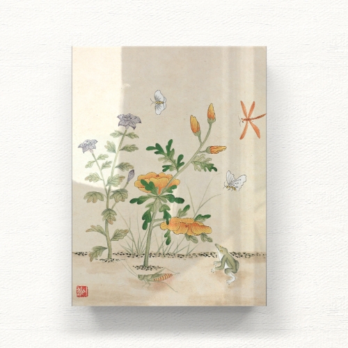 도라지꽃과 개구리 아크릴 일러스트 그림액자by하얀달(334638)