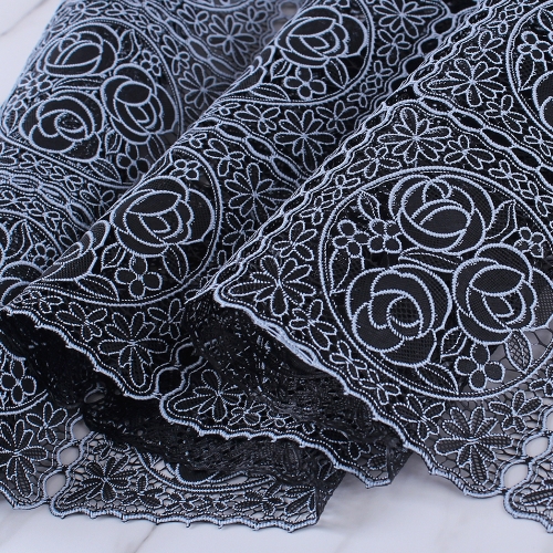 일본 수입레이스 식탁보 매트 가구덮개 커버 (L-23) 블랙로즈