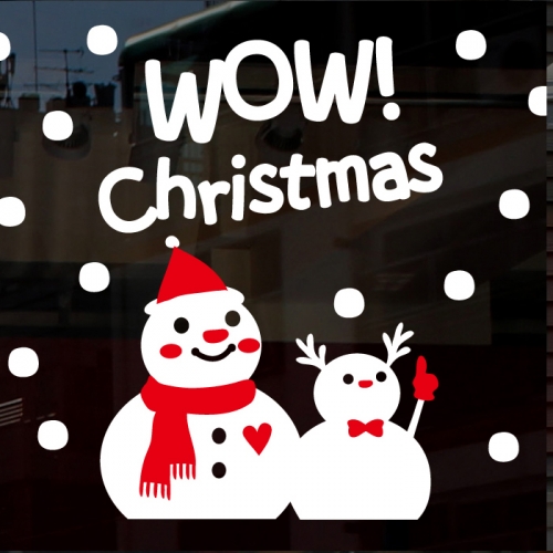 성탄절스티커_와우 눈사람과 루돌프