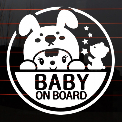자동차스티커_뽀모 별 곰 baby on board