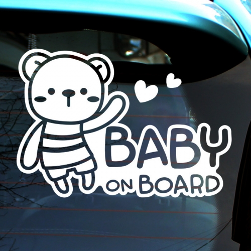 자동차스티커_곰돌이인형 baby on board