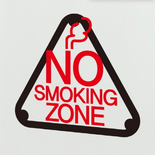 금연스티커_심볼 삼각형 라운드 NO SMOKING ZONE