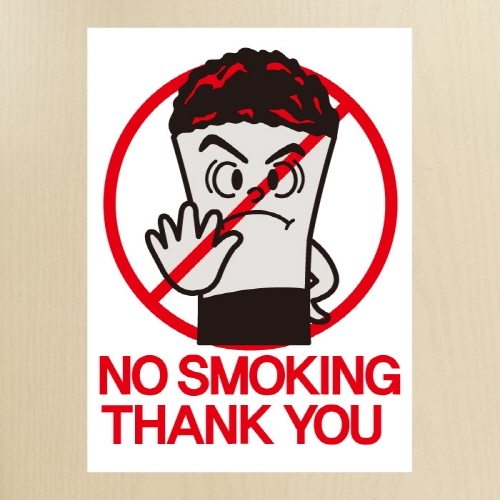 금연스티커_담배꽁초 no smoking thank you(칼라)