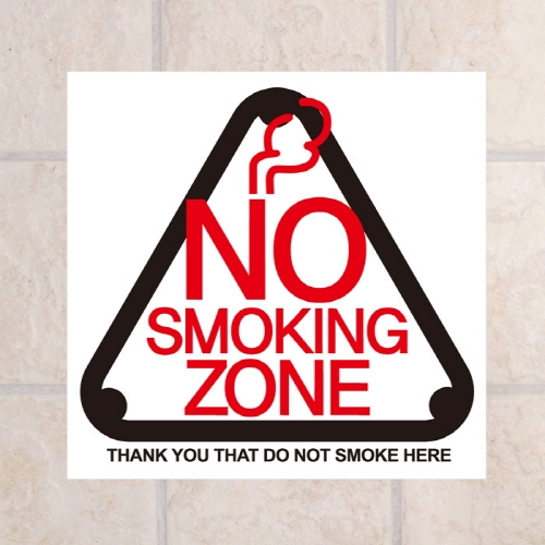 금연스티커_사인 라운드 삼각형 NO SMOKING ZONE(칼라)