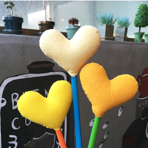 [DIY 패키지상품] heart pencil topper-yellow type