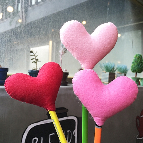 [DIY 패키지상품] heart pencil topper-pink type