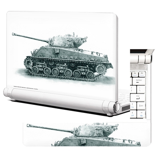 노트북스킨 / NB355 스케치 아트 셔먼 탱크