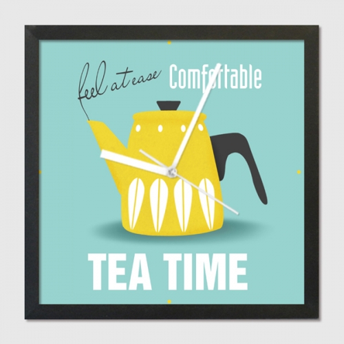FC033-북유럽 스타일 포스터-TEA TIME3 무소음 벽시계/탁상시계